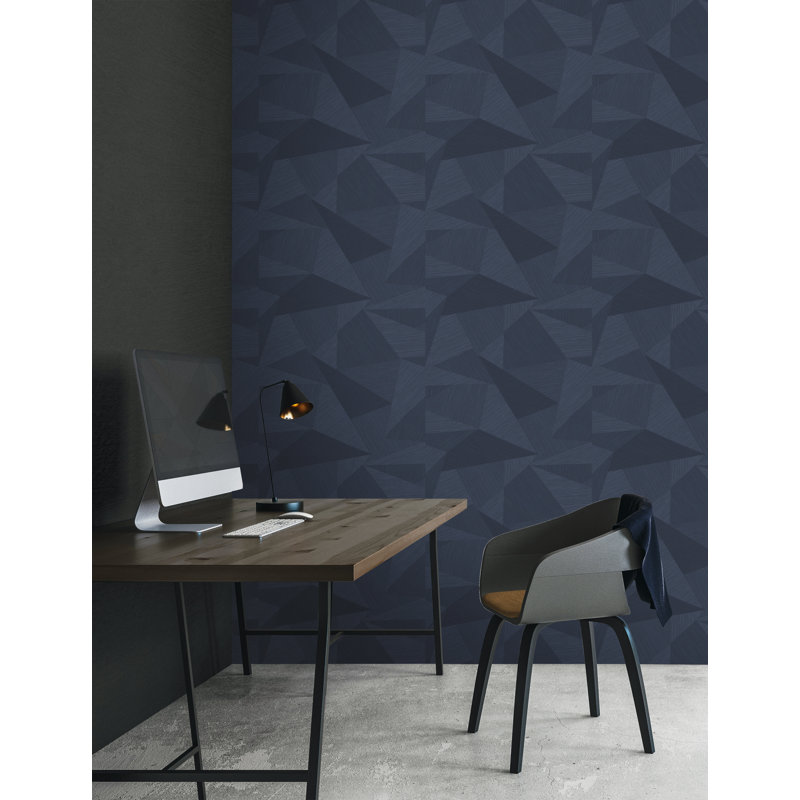 Papier peint formes géométriques Beathe, Bleu