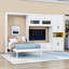 Lit escamotable simple 2 tiroirs en bois avec tablettes et armoires-865743691