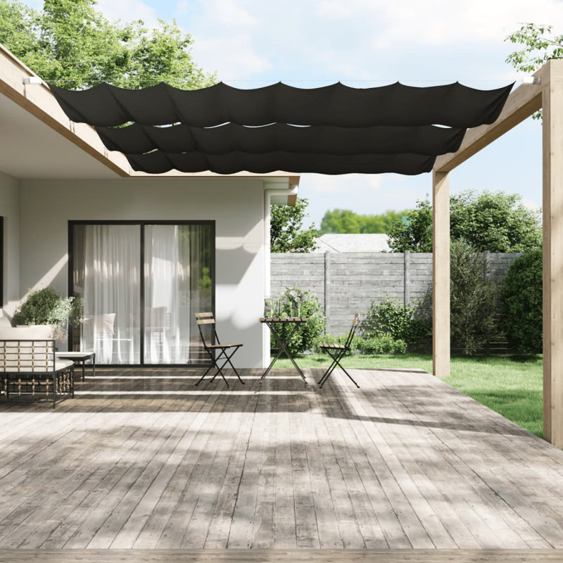 Symple Stuff 1200cm W Fabric Cover Retractable, Anthracite
