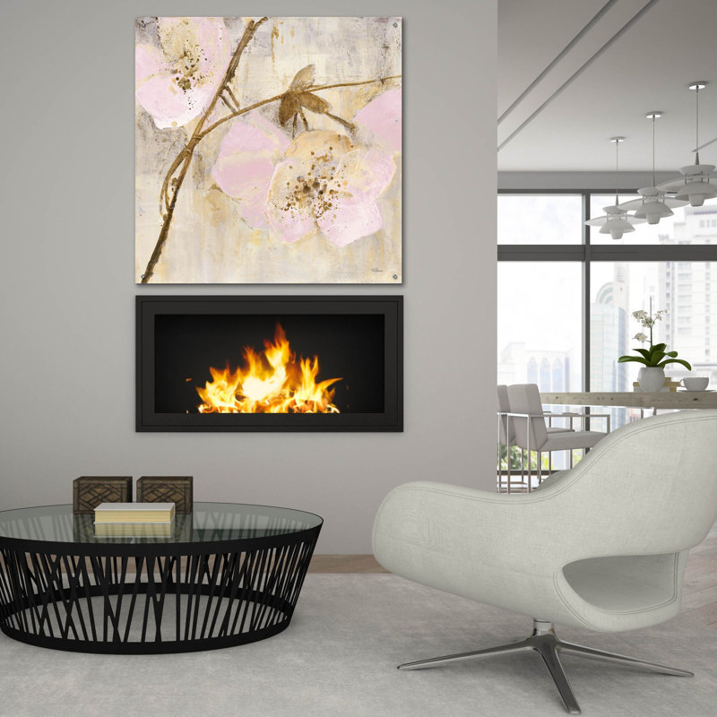 «Elegance 2 Pink» par Albena Hristova, art mural en verre acrylique, H 36 po x l 36 po x P 0,2 po