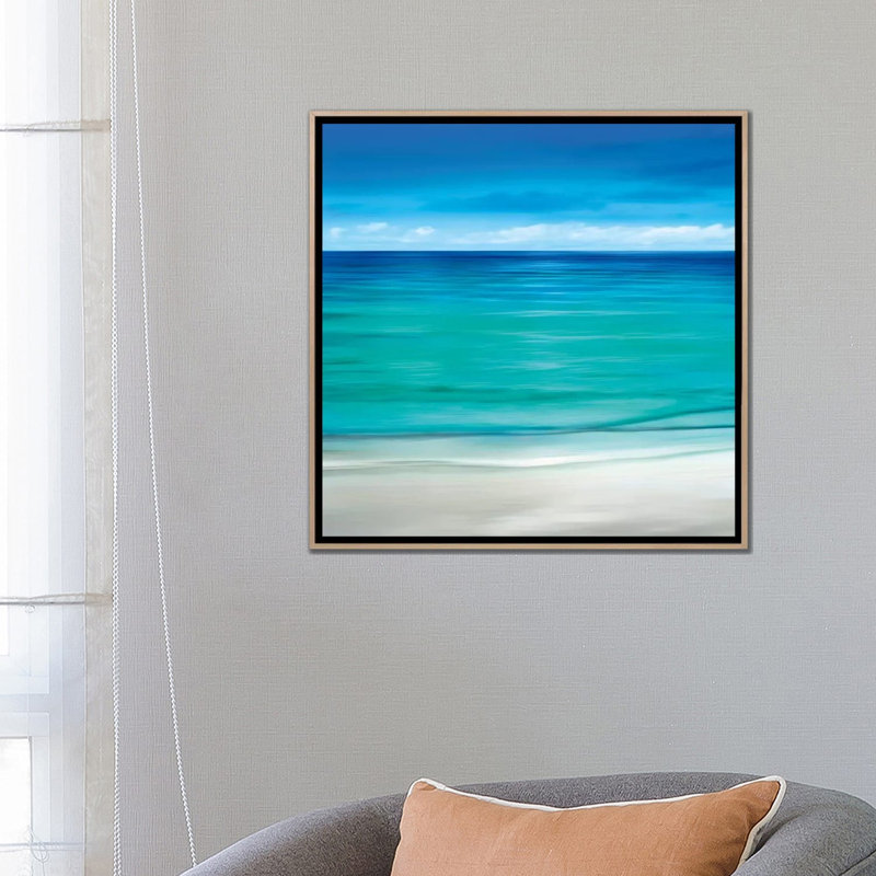 Paradise II' Print, 45.72 cm H x 45.72 cm W x 4.445 cm D, Oak Floater Framed