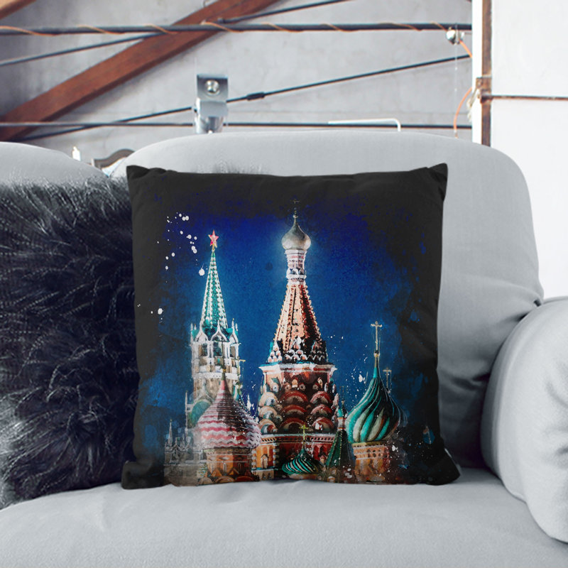 Square Throw Cushion, 40cm H x 40cm W x 15cm D