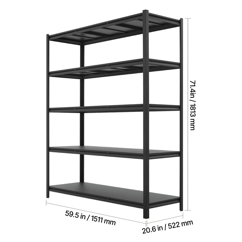 Steel Shelving Unit, 181.4cm H x 151.1cm W x 52.3cm D