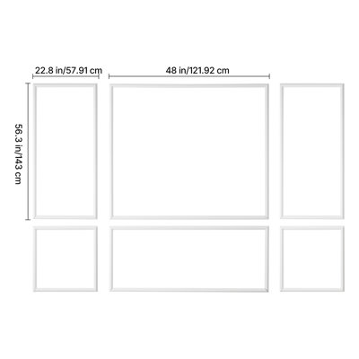 Wall Molding 3 Pack, Wainscoting Panels Kit, Lightweight Paintable Polystyrene, Easy to Install Accent Wall Trim for Interior Décor Living Room, Bedroom, Home, White (23x56.3 + 23x23 in)