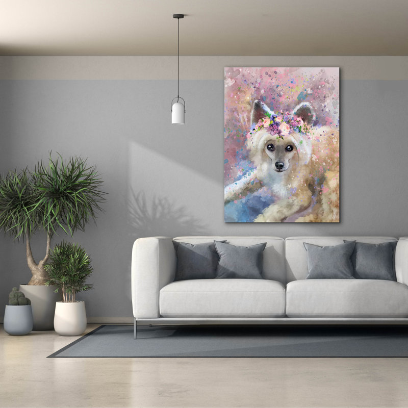 Art floral sur toile «Flower Crown, H 54 po x l 40 po x P 1,5 po