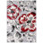 Rooshi Floral Gray/Red Area Rug-389132783