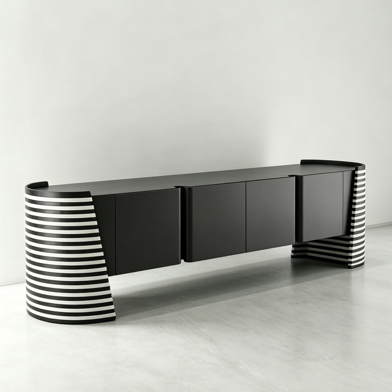 Meuble télé de style moderne et luxueux, Noir