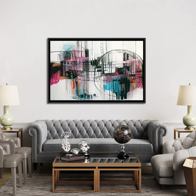 «City By The Bay», reproduction d'art sur toile encadrée, H 40 po x l 60 po, Noir, Toile à cadre flottant sans passe-partout