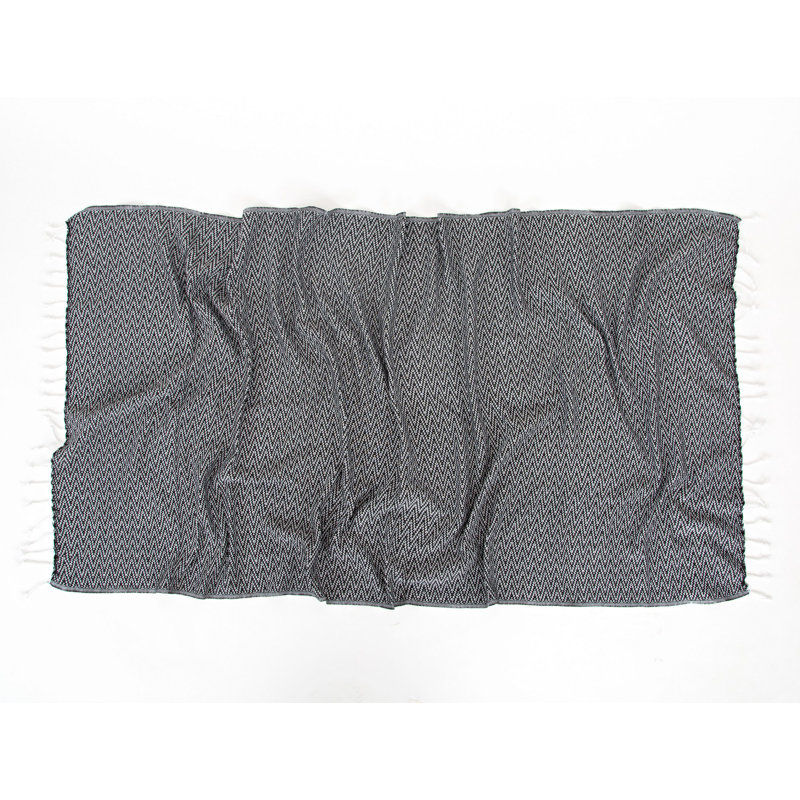 Serviette de plage 100% coton Chen, Noir