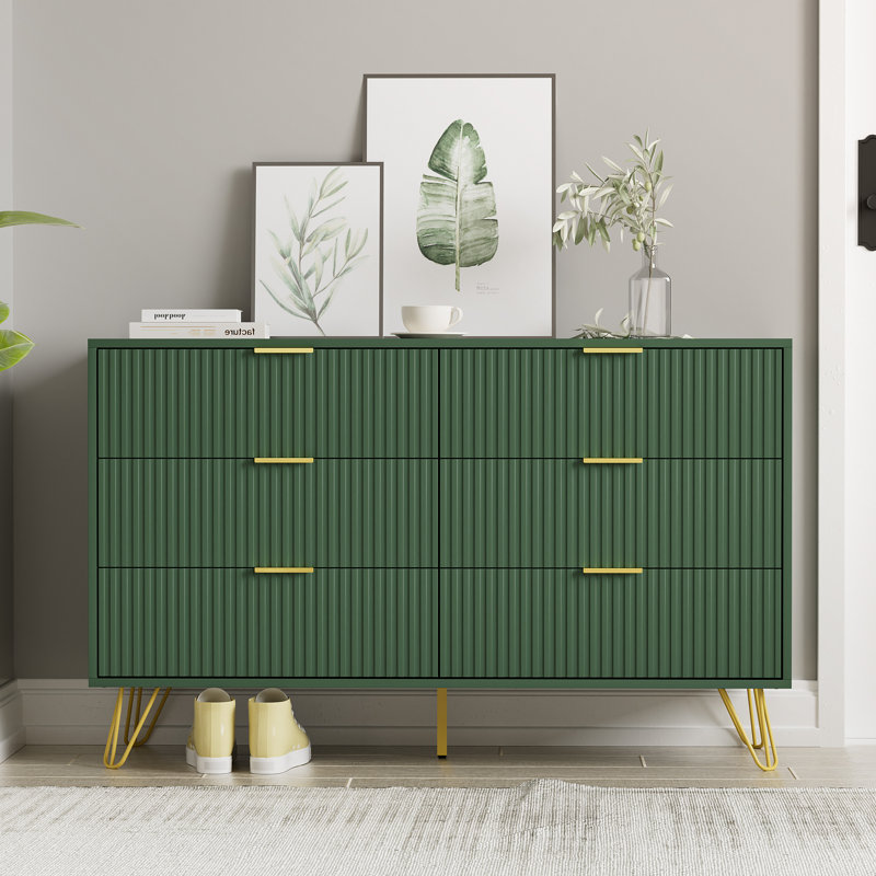 Sybrand 6 - Drawer Dresser, Green