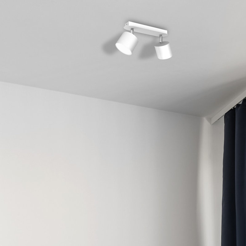 Semi Flush Mount, White, White