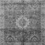 Tapis oriental gris tissé à la machine en gris / blanc / noir