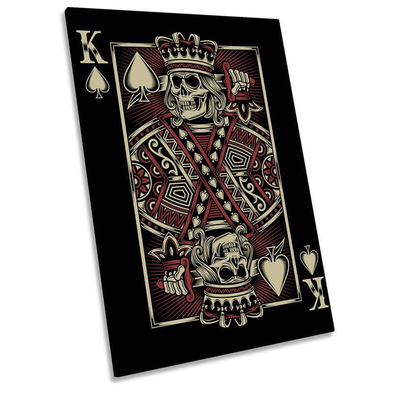 King Spades Card Poker Picture - Wrapped Canvas Art Prints, 45.7cm H x 30.5cm W x 2cm D