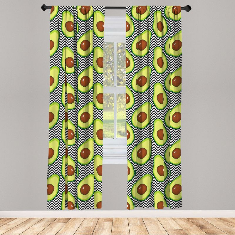 Avocado Semi-Sheer Rod Pocket Sliding Panel, 28" x 84"