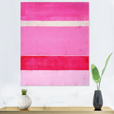 Pink Fuchia And White Colorfields - Modern & Contemporary Canvas Artwork