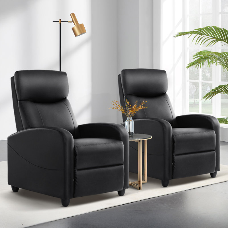 Recliner Sofa, Massage Couch, Glider Chair with Footrest and High Back, Black