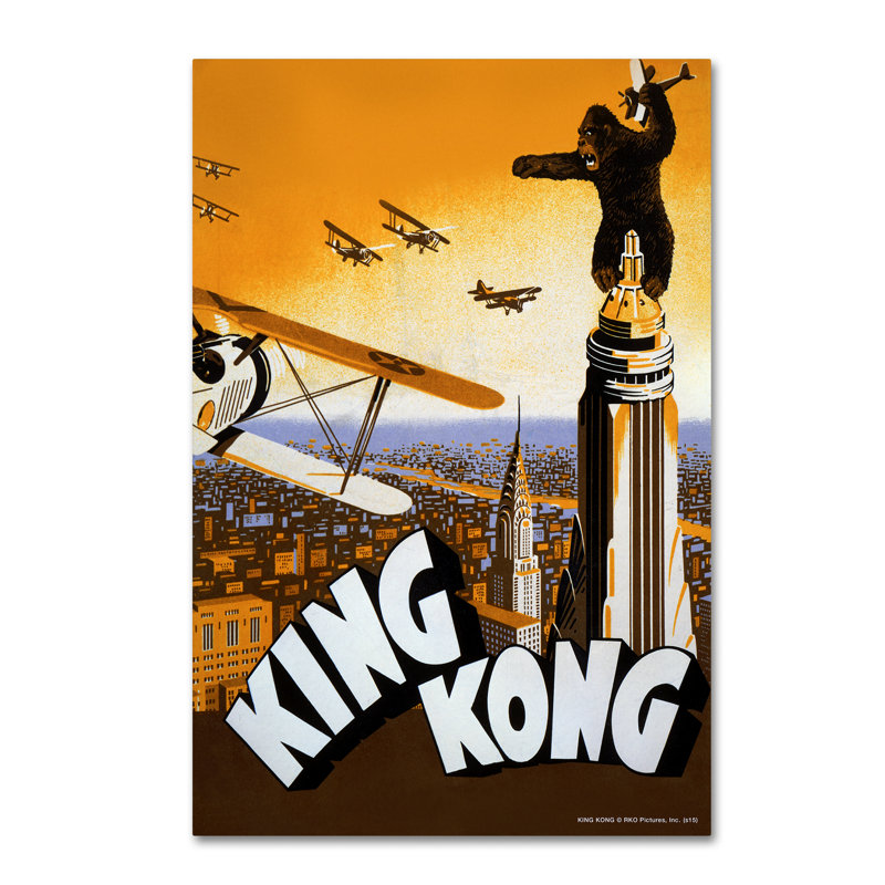 « king kong 6 », affiche rétro sur toile, H 19 po x l 12 po x P 2 po