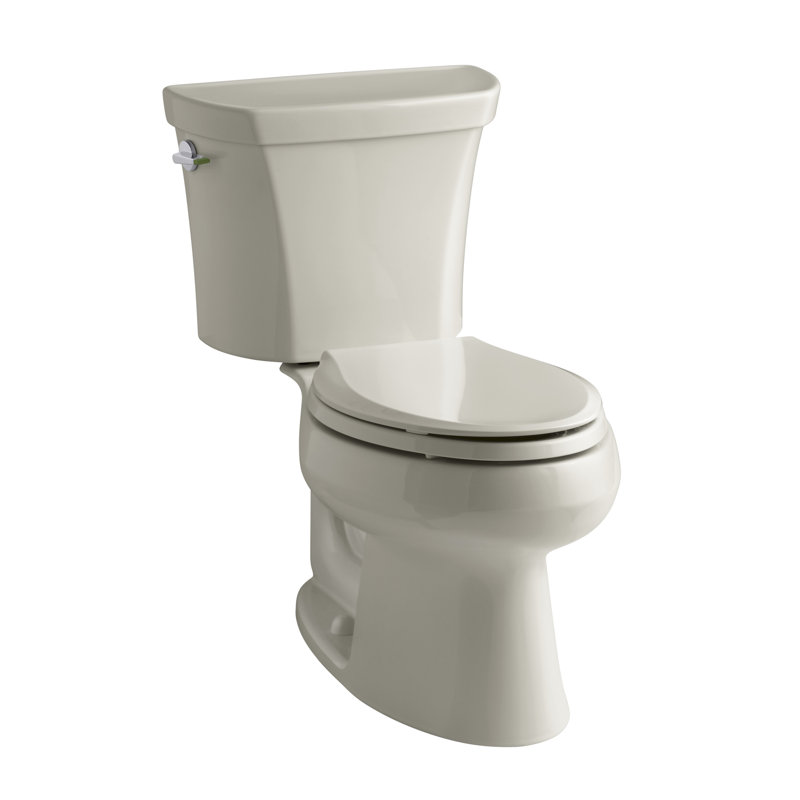 Wellworth 1.6 GPF Elongated Two-Piece Toilet (Seat Not Included), Sandbar, Left-Hand