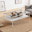 Table basse 38 po rectangulaire moderne avec plateau en verre trempé et tablette de rangement à 2 niveaux-1408219914