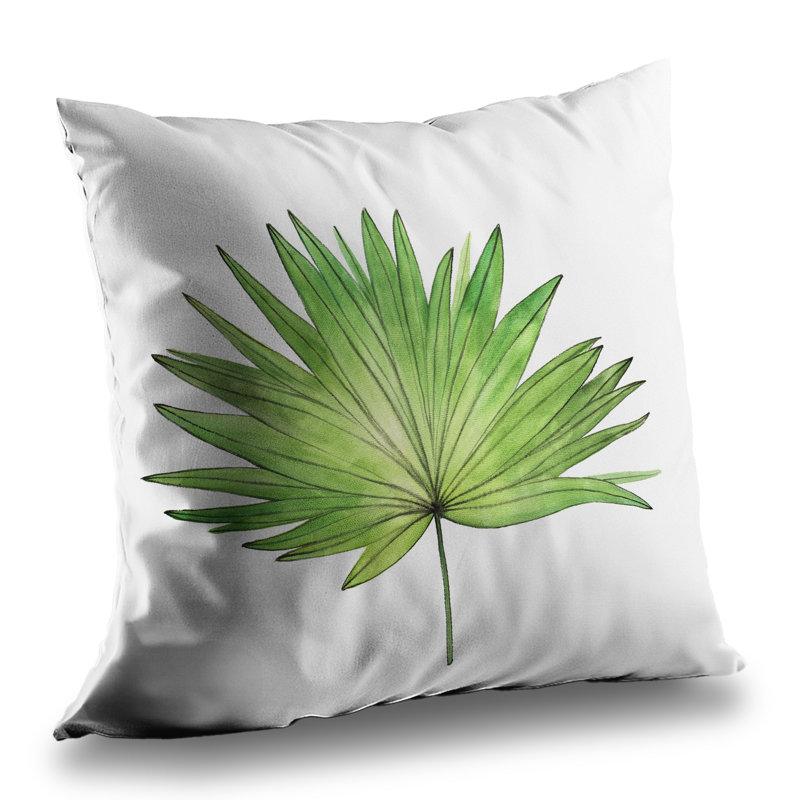 Petticoat Palm - Botanical Scandinavian Throw Pillow – Poly Twill Throw Pillow with Insert, Double-Sided Print