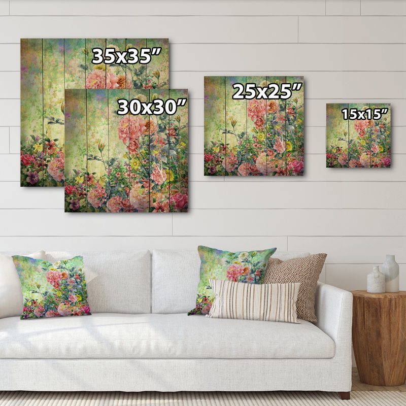 Modern Pink And Green Summer Garden III - on, 30" H x 30" W x 1" D