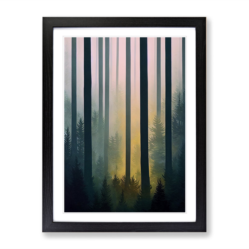 The Gentle Forest - Single Picture Frame Print, 64cm H x 46cm W x 2cm D, Black Framed