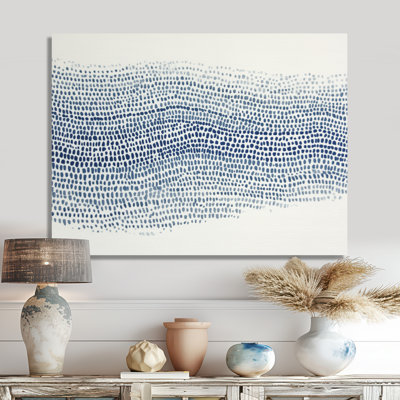 Blue And Beige Oceanic Seaweed - Coastal Wall Art, Blue Coastal Canvas Print