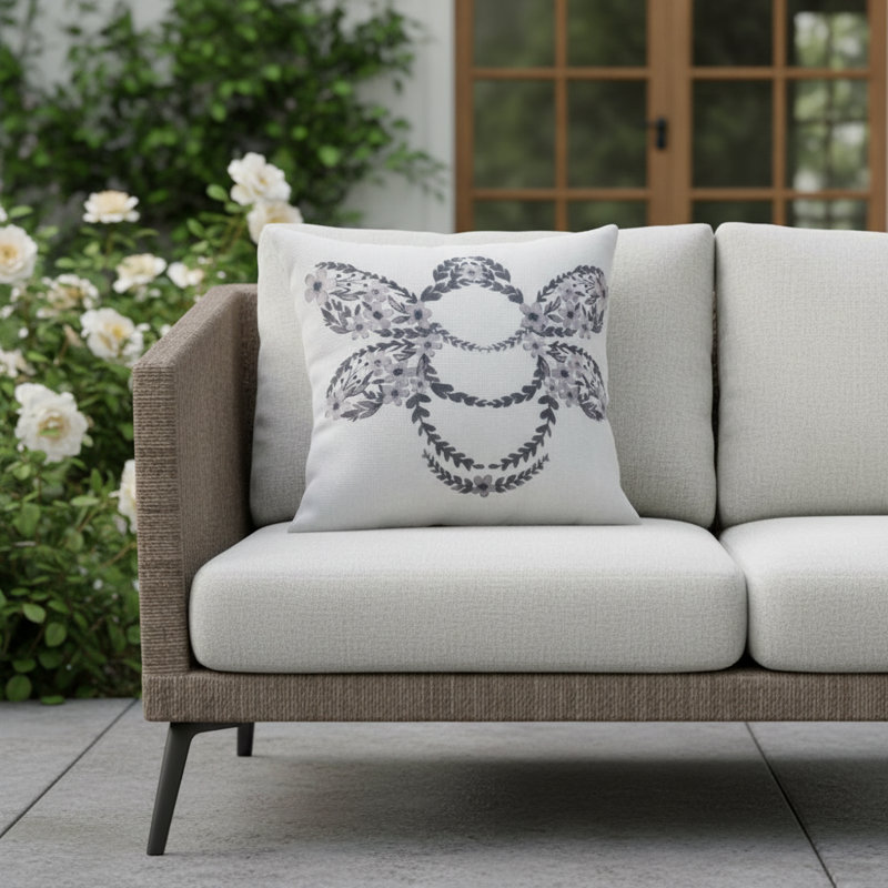 Bee Noir Throw Pillow 12" x 12"