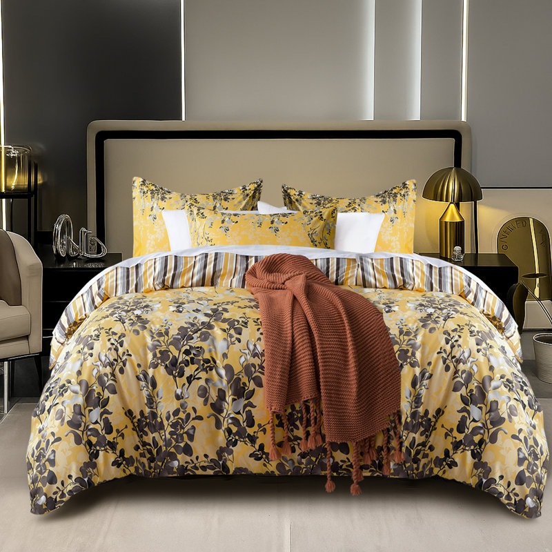 Microfiber Floral Duvet Cover Set with Pillowcases Included, Single Duvet Cover + 2 Standard Pillowcases