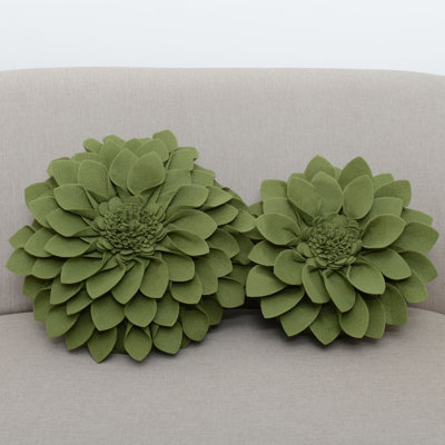 Fleur De Jardin Collection Ruffled Throw Pillow
