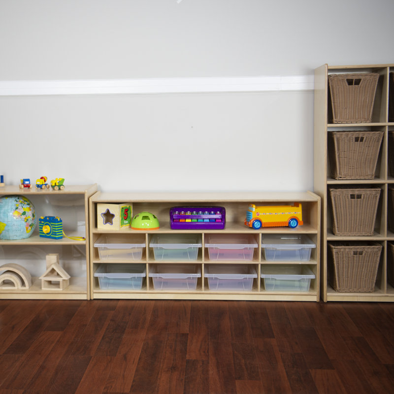 Unité de rangement basse avec plateaux, Translucide, Oui