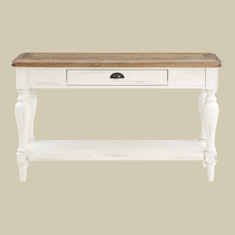 Dyersburg 50'' Console Table, Rustic Brown/White