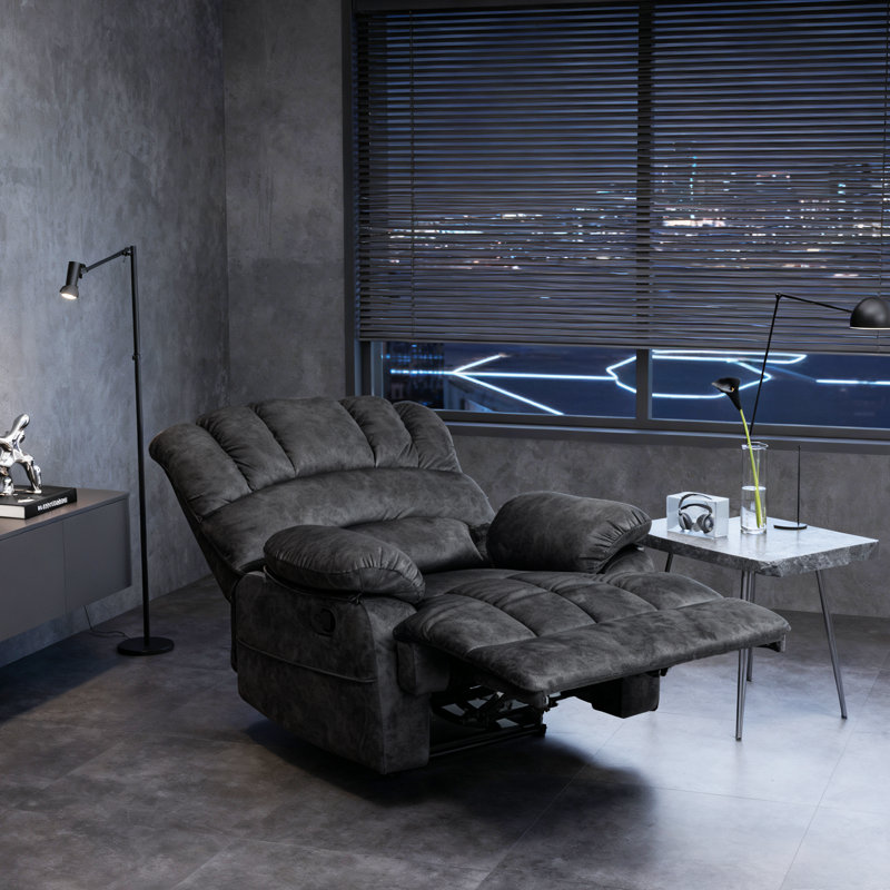 Oversized Manual Recliner Chair For Living Room, Easy Assembly, Gray