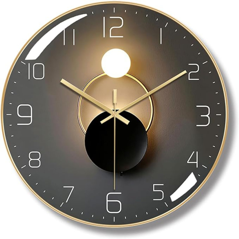 Horloge murale ergocar, horloge murale Art déco, horloge murale moderne en métal silencieuse, convenant au salon, à la chambre à coucher, au bureau, à la salle d'étude,