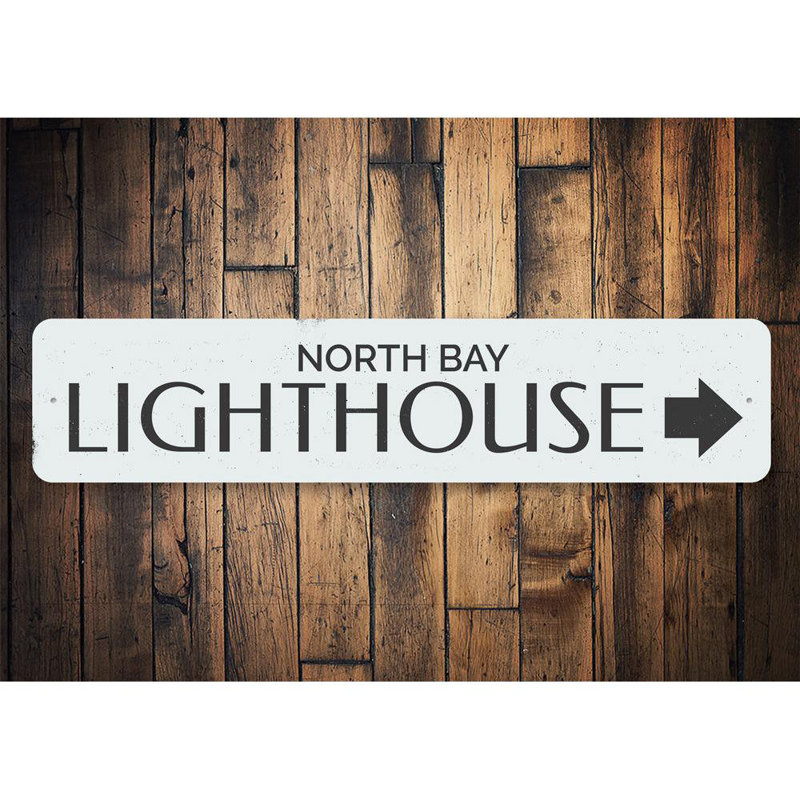 Enseigne de phare en aluminium, H 6 po x l 24 po x P 0,063 po