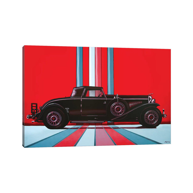 Duesenberg Model J 1929 by Paul Meijering - Painting on Canvas, Wrapped Canvas, 20.32 cm H x 30.48 cm W