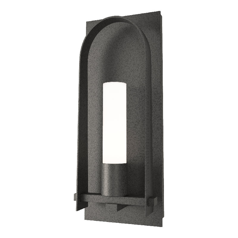 Triomphe Aluminum Wall Light, Opal, 27.2" H x 10.7" W x 5.2" D, Natural Iron
