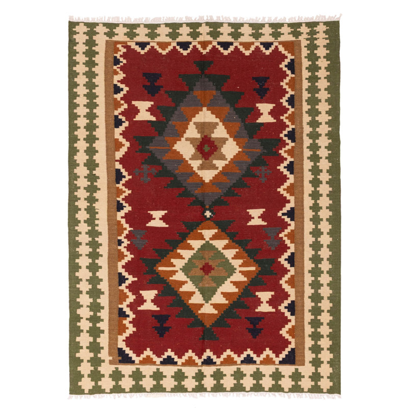 Kilim rouge Kashkoli 4 pi 10 po x 6 pi 6 po
