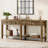 71-Inch 4-Drawer Extra Long Console Table, Farmhouse Sofa Tables with Bottom Storage Partition,