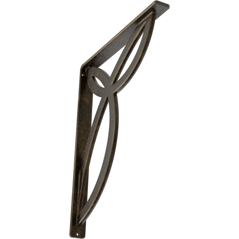 Support en fer forgé Versailles, Or pâle antique, H 15 po x l 1,5 po x p 12 po