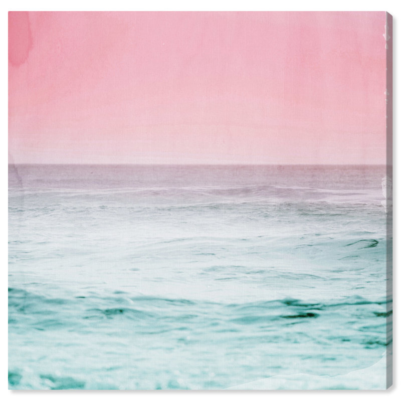 «Nautical and Coastal Dream Ocean View, Coastal Pink», impression, H 30 po x l 30 po, Toile tendue