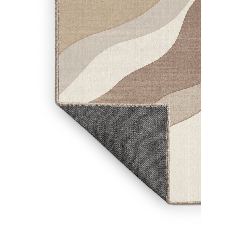 Tapis beige moelleux doux et moelleux de couleur unie minimaliste Shaler, 7 x 9