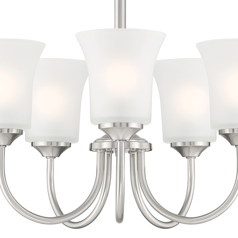 Jhurilal 5 - Light Dimmable Classic / Traditional Chandelier, Brushed Nickel