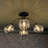 4-Light Iron Flush Mount Ceiling Light with Water Glass Globes-628095037
