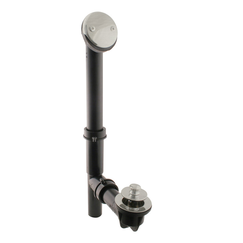 Drain de baignoire tubulaire avec trop-plein, Nickel satiné