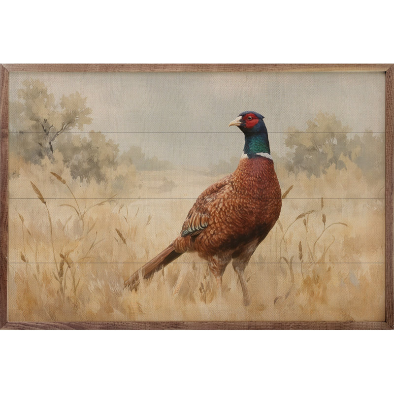 Pheasant in Wheat Field, 5" H x 8" W