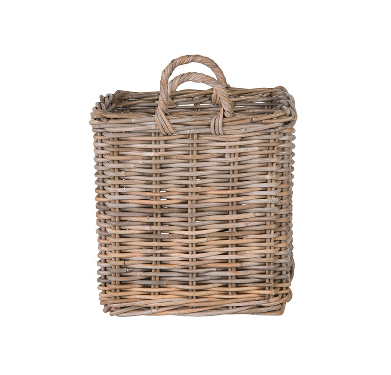 Panier carré en osier Ayriauna, Petit - H 19 po x l 16 po x P 16 po