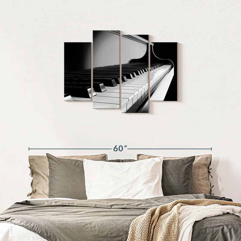 " Piano Keys " 4 - Pieces, 27" H x 43" W x 1" D