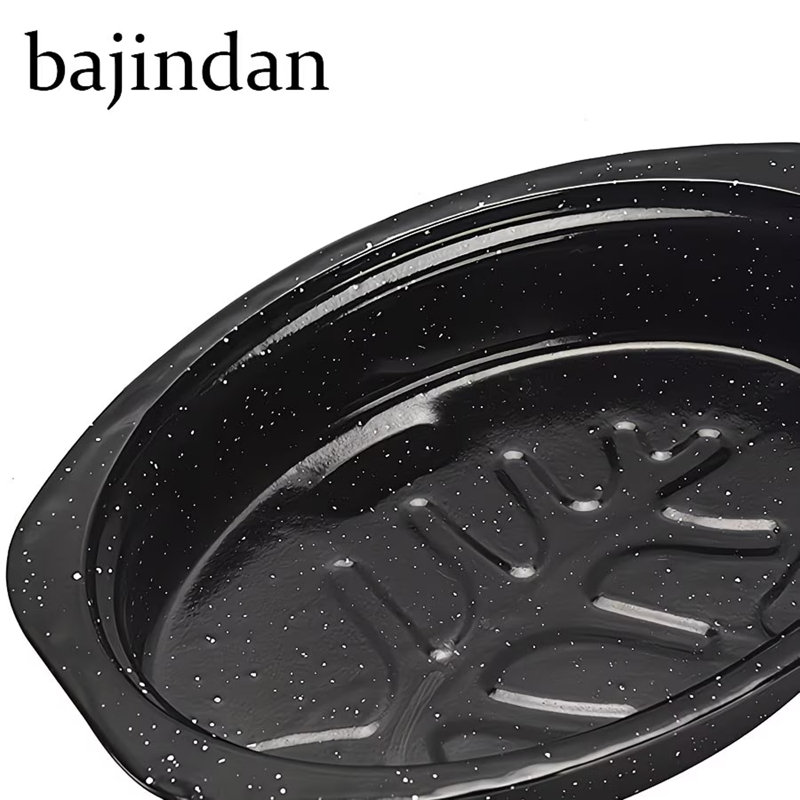 Enamel Oval Non-stick Roaster With Lid