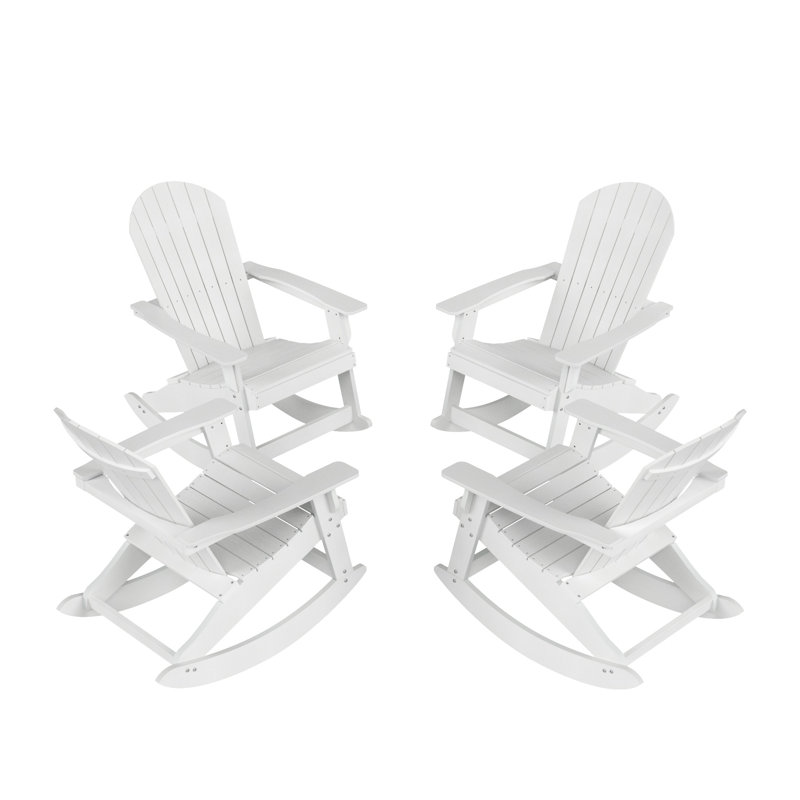 Arrlo Outdoor Adirondack HIPS Rocking Chair, White
